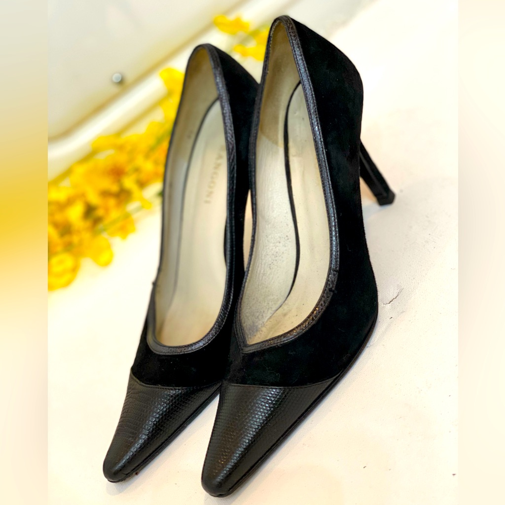 Valentina Rangoni Beautiful Black Women Heels Shoes Size 7. Very Well Crafted.